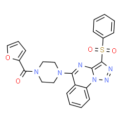 ChemSpider 2D Image | 2-Furyl{4-[3-(phenylsulfonyl)[1,2,3]triazolo[1,5-a]quinazolin-5-yl]-1-piperazinyl}methanone | C24H20N6O4S