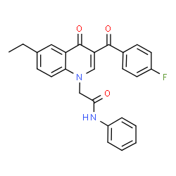 ChemSpider 2D Image | 2-[6-Ethyl-3-(4-fluorobenzoyl)-4-oxo-1(4H)-quinolinyl]-N-phenylacetamide | C26H21FN2O3