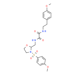 ChemSpider 2D Image | N-[2-(4-Methoxyphenyl)ethyl]-N'-({3-[(4-methoxyphenyl)sulfonyl]-1,3-oxazolidin-2-yl}methyl)ethanediamide | C22H27N3O7S
