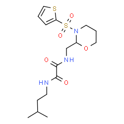 ChemSpider 2D Image | N-(3-Methylbutyl)-N'-{[3-(2-thienylsulfonyl)-1,3-oxazinan-2-yl]methyl}ethanediamide | C16H25N3O5S2