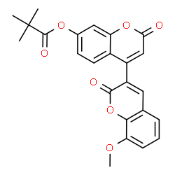 ChemSpider 2D Image | 8-Methoxy-2,2'-dioxo-2H,2'H-3,4'-bichromen-7'-yl pivalate | C24H20O7