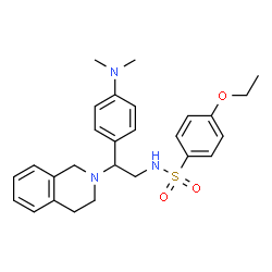 ChemSpider 2D Image | N-{2-(3,4-Dihydro-2(1H)-isoquinolinyl)-2-[4-(dimethylamino)phenyl]ethyl}-4-ethoxybenzenesulfonamide | C27H33N3O3S