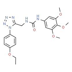 ChemSpider 2D Image | 1-{[1-(4-Ethoxyphenyl)-1H-tetrazol-5-yl]methyl}-3-(3,4,5-trimethoxyphenyl)urea | C20H24N6O5