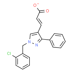 ChemSpider 2D Image | (2E)-3-[1-(2-Chlorobenzyl)-3-phenyl-1H-pyrazol-4-yl]acrylate | C19H14ClN2O2