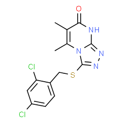 ChemSpider 2D Image | 3-[(2,4-Dichlorobenzyl)sulfanyl]-5,6-dimethyl[1,2,4]triazolo[4,3-a]pyrimidin-7(1H)-one | C14H12Cl2N4OS