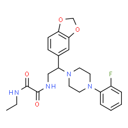 ChemSpider 2D Image | N-{2-(1,3-Benzodioxol-5-yl)-2-[4-(2-fluorophenyl)-1-piperazinyl]ethyl}-N'-ethylethanediamide | C23H27FN4O4