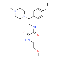 ChemSpider 2D Image | N-(2-Methoxyethyl)-N'-[2-(4-methoxyphenyl)-2-(4-methyl-1-piperazinyl)ethyl]ethanediamide | C19H30N4O4