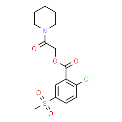 ChemSpider 2D Image | 2-Oxo-2-(1-piperidinyl)ethyl 2-chloro-5-(methylsulfonyl)benzoate | C15H18ClNO5S