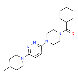 ChemSpider 2D Image | Cyclohexyl{4-[6-(4-methyl-1-piperidinyl)-3-pyridazinyl]-1-piperazinyl}methanone | C21H33N5O