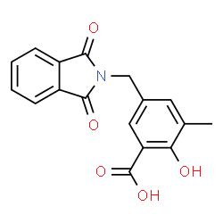 ChemSpider 2D Image | 5-[(1,3-Dioxo-1,3-dihydro-2H-isoindol-2-yl)methyl]-2-hydroxy-3-methylbenzoic acid | C17H13NO5
