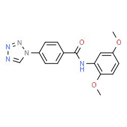 ChemSpider 2D Image | N-(2,5-Dimethoxyphenyl)-4-(1H-tetrazol-1-yl)benzamide | C16H15N5O3