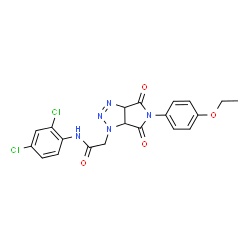 ChemSpider 2D Image | N-(2,4-Dichlorophenyl)-2-[5-(4-ethoxyphenyl)-4,6-dioxo-4,5,6,6a-tetrahydropyrrolo[3,4-d][1,2,3]triazol-1(3aH)-yl]acetamide | C20H17Cl2N5O4