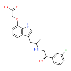 ChemSpider 2D Image | ({3-[(2S)-2-{[(2R)-2-(3-Chlorophenyl)-2-hydroxyethyl]amino}propyl]-1H-indol-7-yl}oxy)acetic acid | C21H23ClN2O4