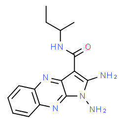 ChemSpider 2D Image | 1,2-Diamino-N-sec-butyl-1H-pyrrolo[2,3-b]quinoxaline-3-carboxamide | C15H18N6O