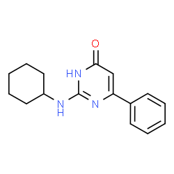 ChemSpider 2D Image | 2-(Cyclohexylamino)-6-phenyl-4(1H)-pyrimidinone | C16H19N3O