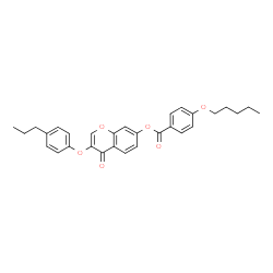 ChemSpider 2D Image | 4-Oxo-3-(4-propylphenoxy)-4H-chromen-7-yl 4-(pentyloxy)benzoate | C30H30O6