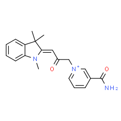 ChemSpider 2D Image | 3-Carbamoyl-1-[(3Z)-2-oxo-3-(1,3,3-trimethyl-1,3-dihydro-2H-indol-2-ylidene)propyl]pyridinium | C20H22N3O2