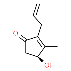 ChemSpider 2D Image | (4S)-2-Allyl-4-hydroxy-3-methyl-2-cyclopenten-1-one | C9H12O2