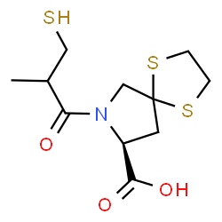 ChemSpider 2D Image | (8S)-7-(2-Methyl-3-sulfanylpropanoyl)-1,4-dithia-7-azaspiro[4.4]nonane-8-carboxylic acid | C11H17NO3S3