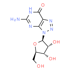 ChemSpider 2D Image | 5-Amino-3,6-dihydro-3-Î²-D-ribofuranosyl-7H-1,2,3-triazolo[4,5-d]pyrimidin-7-one | C9H12N6O5