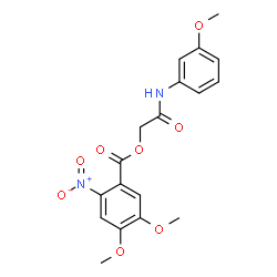 ChemSpider 2D Image | 2-[(3-Methoxyphenyl)amino]-2-oxoethyl 4,5-dimethoxy-2-nitrobenzoate | C18H18N2O8