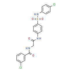 ChemSpider 2D Image | 3-Chloro-N-[2-({4-[(4-chlorophenyl)sulfamoyl]phenyl}amino)-2-oxoethyl]benzamide | C21H17Cl2N3O4S