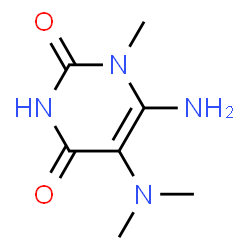 ChemSpider 2D Image | 6-Amino-5-(dimethylamino)-1-methyl-2,4(1H,3H)-pyrimidinedione | C7H12N4O2