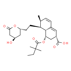 ChemSpider 2D Image | (2R,4S,4aR,5S,6S)-4-[(2,2-Dimethylbutanoyl)oxy]-5-{2-[(2R,4R)-4-hydroxy-6-oxotetrahydro-2H-pyran-2-yl]ethyl}-6-methyl-2,3,4,4a,5,6-hexahydro-2-naphthalenecarboxylic acid | C25H36O7
