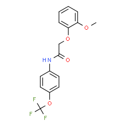 ChemSpider 2D Image | 2-(2-Methoxyphenoxy)-N-[4-(trifluoromethoxy)phenyl]acetamide | C16H14F3NO4