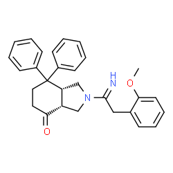 ChemSpider 2D Image | (3aR,7aR)-2-[2-(2-Methoxyphenyl)ethanimidoyl]-7,7-diphenyloctahydro-4H-isoindol-4-one | C29H30N2O2