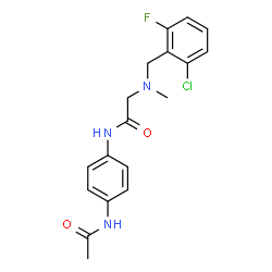 ChemSpider 2D Image | N-(4-Acetamidophenyl)-N~2~-(2-chloro-6-fluorobenzyl)-N~2~-methylglycinamide | C18H19ClFN3O2