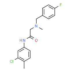 ChemSpider 2D Image | N-(3-Chloro-4-methylphenyl)-N~2~-(4-fluorobenzyl)-N~2~-methylglycinamide | C17H18ClFN2O