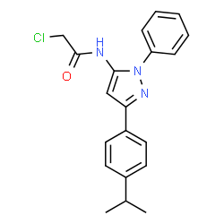 ChemSpider 2D Image | 2-Chloro-N-[3-(4-isopropylphenyl)-1-phenyl-1H-pyrazol-5-yl]acetamide | C20H20ClN3O