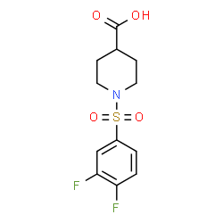 ChemSpider 2D Image | 1-(3,4-difluorobenzenesulfonyl)piperidine-4-carboxylic acid | C12H13F2NO4S