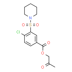 ChemSpider 2D Image | 2-Oxopropyl 4-chloro-3-(1-piperidinylsulfonyl)benzoate | C15H18ClNO5S