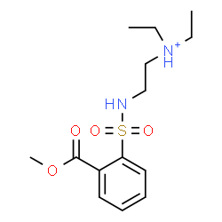 ChemSpider 2D Image | N,N-Diethyl-2-({[2-(methoxycarbonyl)phenyl]sulfonyl}amino)ethanaminium | C14H23N2O4S