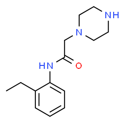 ChemSpider 2D Image | N-(2-Ethylphenyl)-2-(1-piperazinyl)acetamide | C14H21N3O