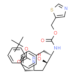 ChemSpider 2D Image | THIAZOL-5-YLMETHYL ((1S,2S,4S)-1-BENZYL-4-(((1,1-DIMETHYLETHOXY)CARBONYL)AMINO)-2-HYDROXY-5-PHENYLPENTYL)CARBAMATE | C28H35N3O5S