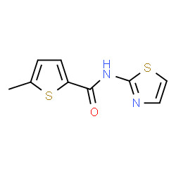 ChemSpider 2D Image | 5-Methyl-N-(1,3-thiazol-2-yl)-2-thiophenecarboxamide | C9H8N2OS2