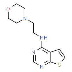 ChemSpider 2D Image | N-[2-(4-Morpholinyl)ethyl]thieno[2,3-d]pyrimidin-4-amine | C12H16N4OS