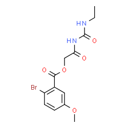ChemSpider 2D Image | 2-[(Ethylcarbamoyl)amino]-2-oxoethyl 2-bromo-5-methoxybenzoate | C13H15BrN2O5