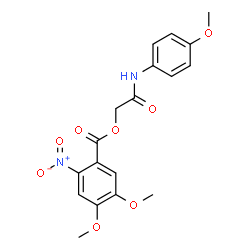 ChemSpider 2D Image | 2-[(4-Methoxyphenyl)amino]-2-oxoethyl 4,5-dimethoxy-2-nitrobenzoate | C18H18N2O8