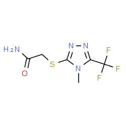 ChemSpider 2D Image | 2-{[4-Methyl-5-(trifluoromethyl)-4H-1,2,4-triazol-3-yl]sulfanyl}acetamide | C6H7F3N4OS
