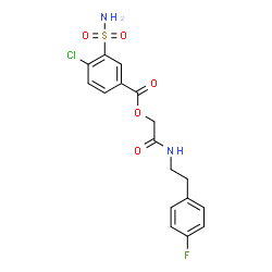 ChemSpider 2D Image | 2-{[2-(4-Fluorophenyl)ethyl]amino}-2-oxoethyl 4-chloro-3-sulfamoylbenzoate | C17H16ClFN2O5S