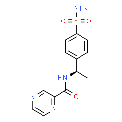 ChemSpider 2D Image | N-[(1R)-1-(4-Sulfamoylphenyl)ethyl]-2-pyrazinecarboxamide | C13H14N4O3S