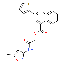 ChemSpider 2D Image | 2-[(5-Methyl-1,2-oxazol-3-yl)amino]-2-oxoethyl 2-(2-thienyl)-4-quinolinecarboxylate | C20H15N3O4S