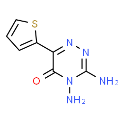 ChemSpider 2D Image | 3,4-diamino-6-thien-2-yl-1,2,4-triazin-5(4H)-one | C7H7N5OS