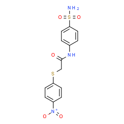 ChemSpider 2D Image | 2-[(4-Nitrophenyl)sulfanyl]-N-(4-sulfamoylphenyl)acetamide | C14H13N3O5S2