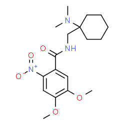 ChemSpider 2D Image | N-{[1-(Dimethylamino)cyclohexyl]methyl}-4,5-dimethoxy-2-nitrobenzamide | C18H27N3O5