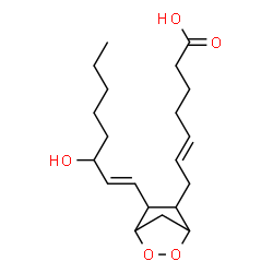 ChemSpider 2D Image | (5E)-7-{6-[(1E)-3-Hydroxy-1-octen-1-yl]-2,3-dioxabicyclo[2.2.1]hept-5-yl}-5-heptenoic acid | C20H32O5